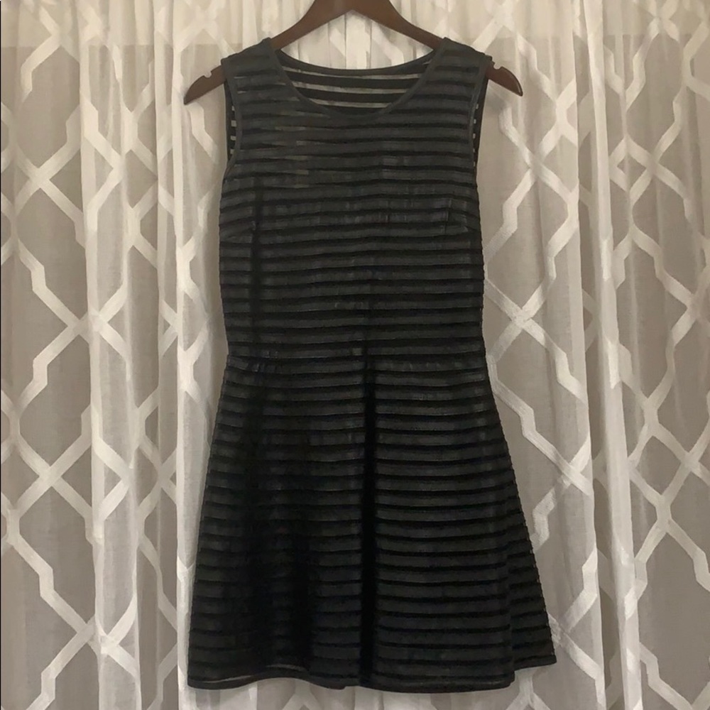 Leather and mesh dress